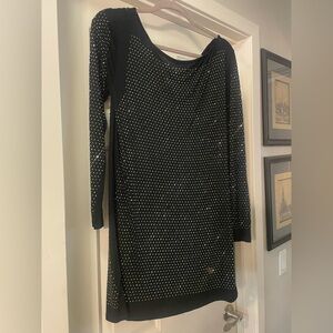 All Saints Metallic Long Sleeve Dress